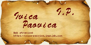Ivica Paovica vizit kartica